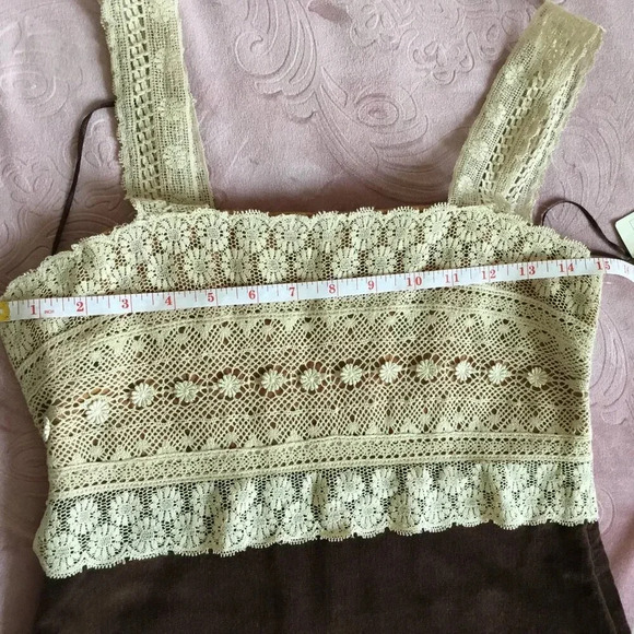 NWT Anthropologie "Macchiato Jumper Dress" by Zehavale, Corduroy, Lace, Sz 2 - Picture 6 of 15